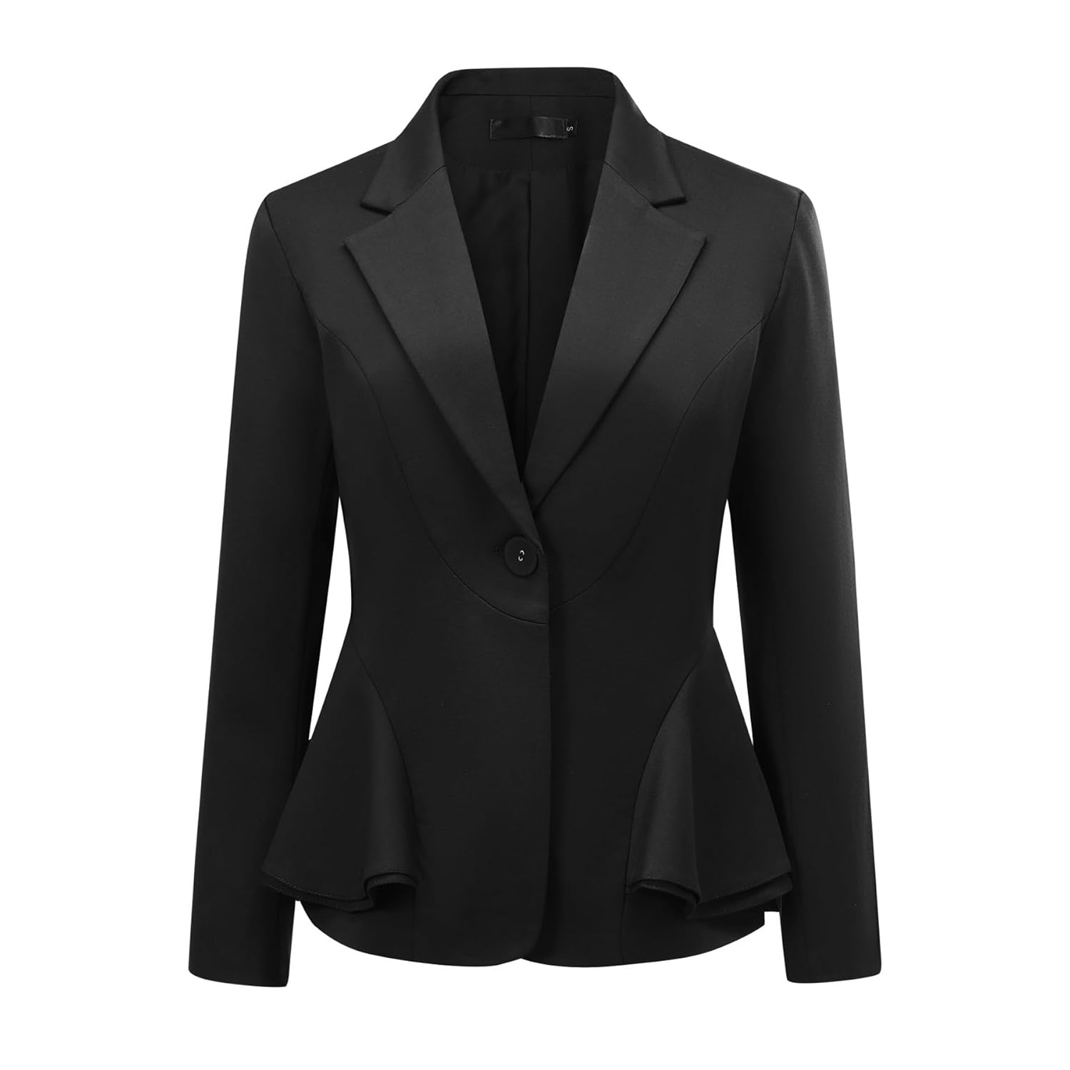 YYNUDA Womens Suit Jacket Casual Long Sleeve Blazer with Ruffle Hem