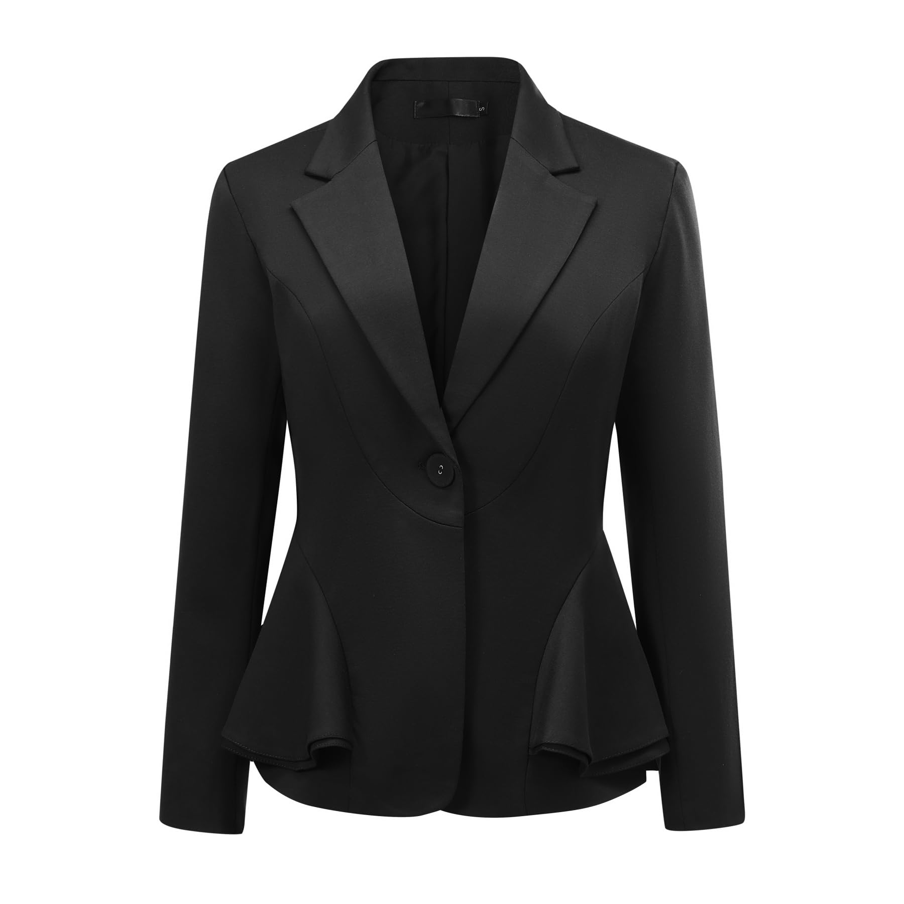 YYNUDA Womens Suit Jacket Casual Long Sleeve Blazer with Ruffle Hem