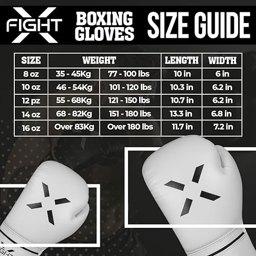 Miniatura 4 de FightX Guantes de boxeo para hombres y mujeres, guantes de boxeo MMA para adultos, guantes de boxeo ligeros para hombres, guantes de boxeo para
