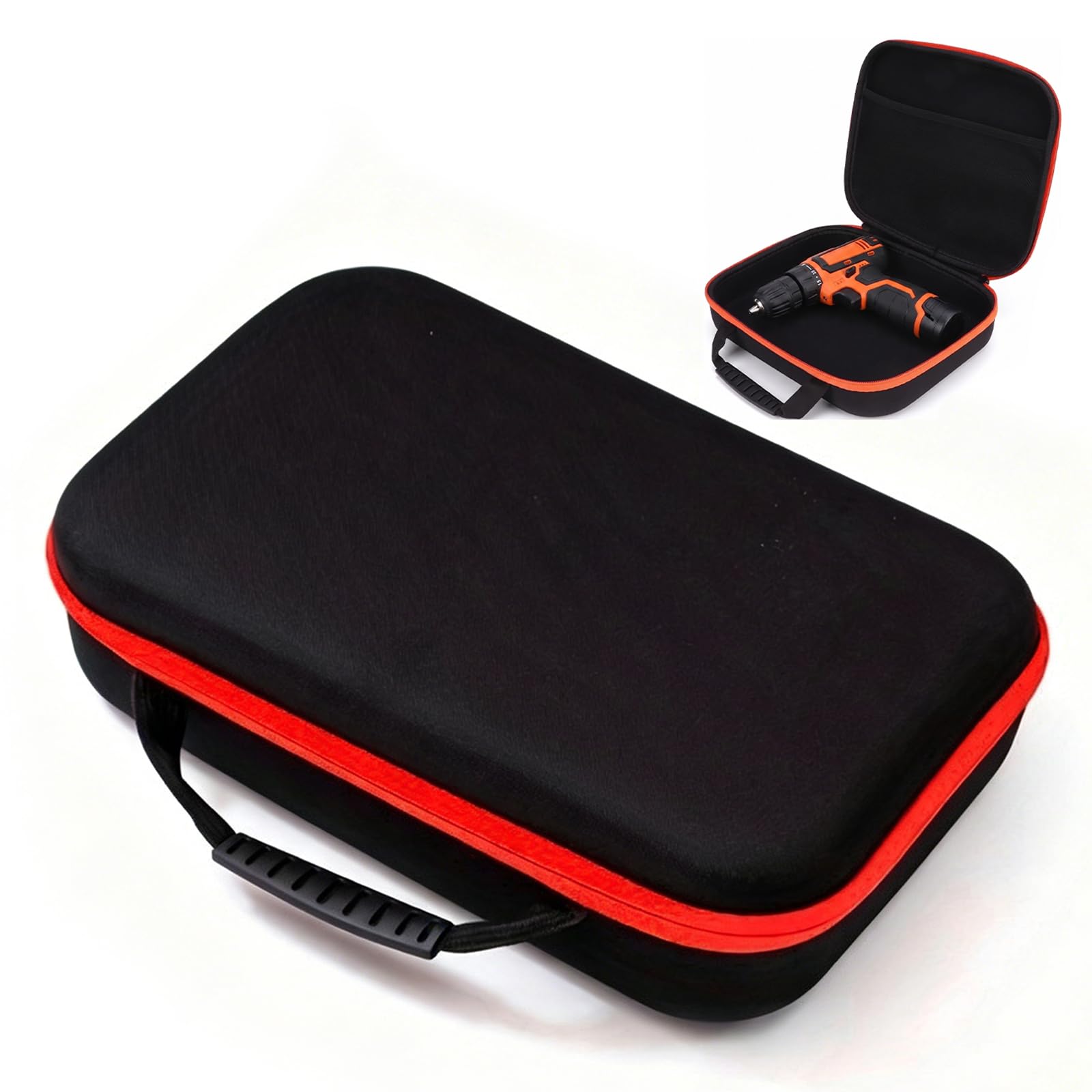 Large Tool Bag, Drill Bit Case Hard Shell Tool Storage Pouch 33 * 22.5 * 9cm Oxford Fabric Electric Drill Carry Case Waterproof EVA Accessory Carrying Bag