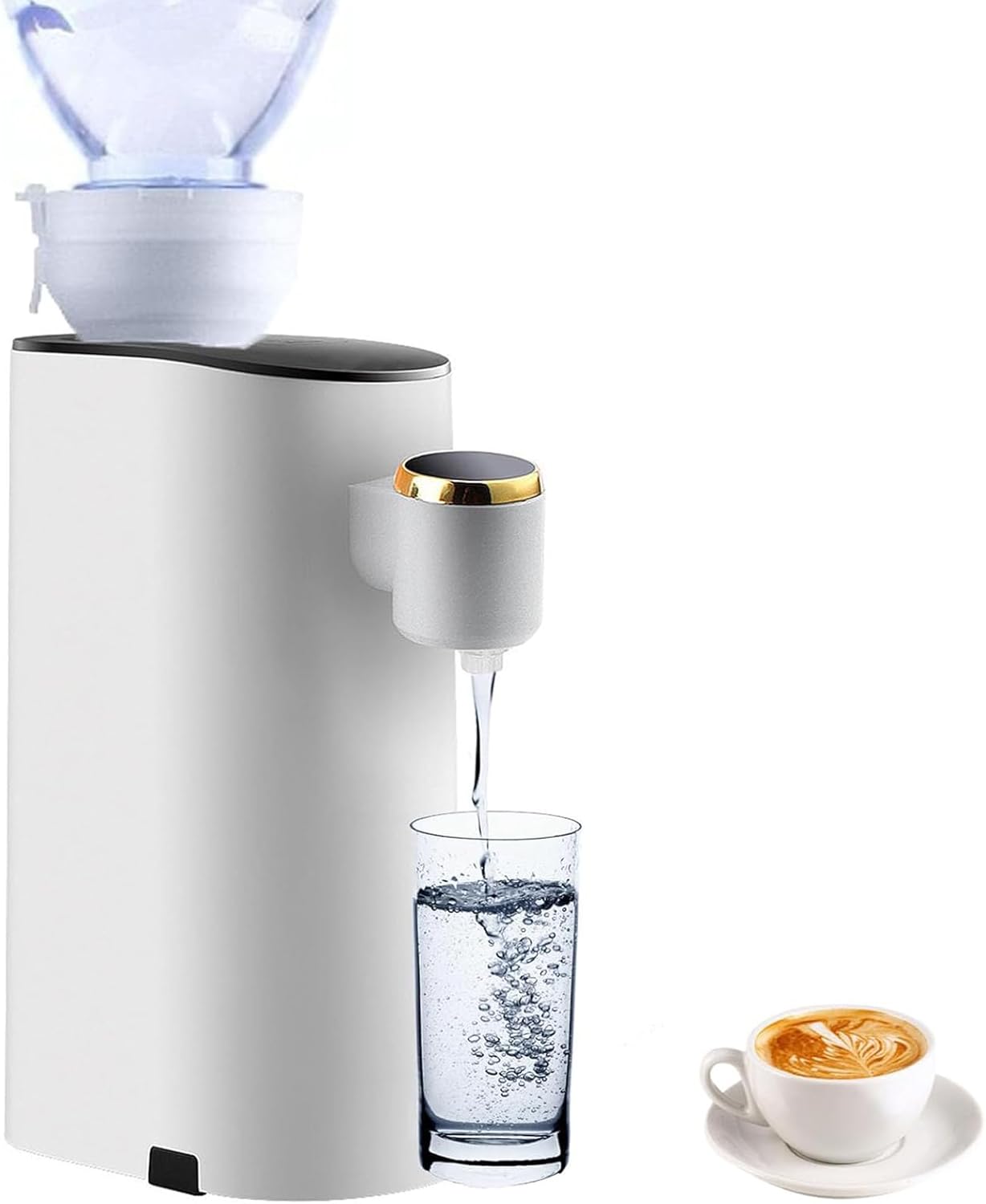 Mini Instant Hot Water Dispenser, Portable Top Loading Water Cooler Dispenser with 5 Temperature Settings, Desktop Bottled/Bucket Water Dispenser