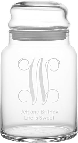 Miniatura 10 de Let's Make Memories Tarros de caramelo de vidrio variados personalizados - Cualquier diseño de mensaje, fuente de guión