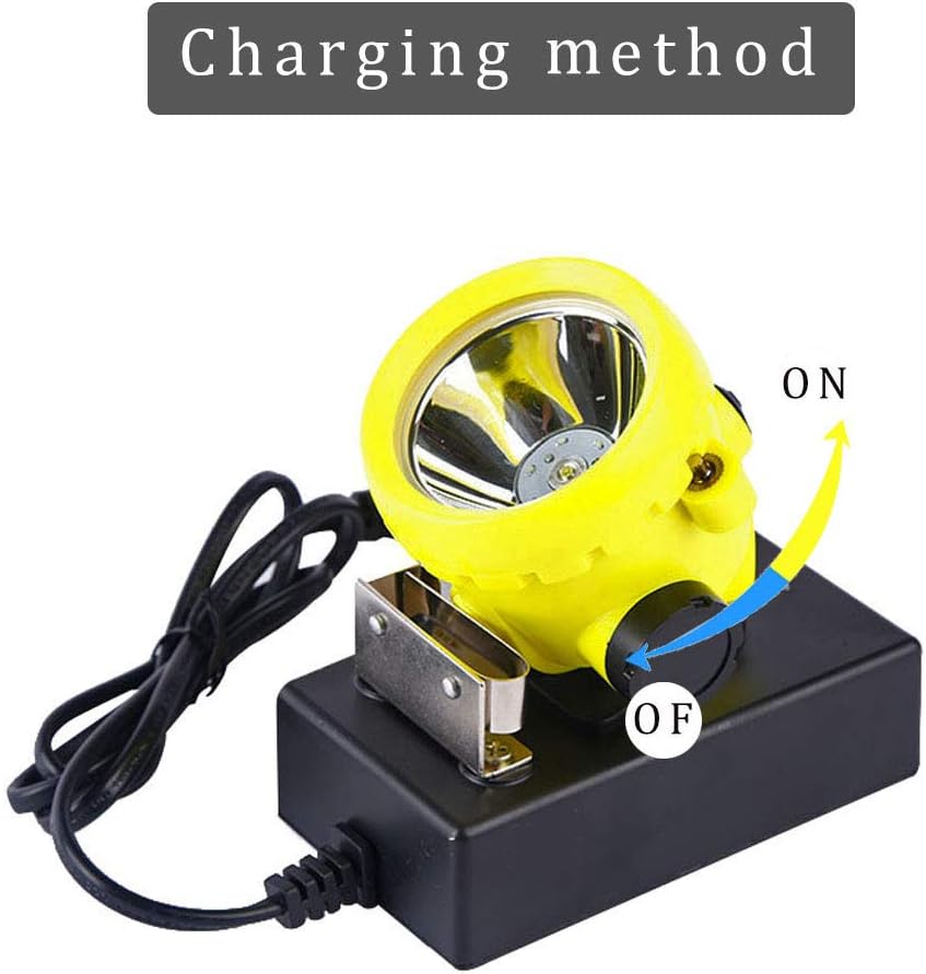 Rechargeable Safety Mining Headlamp, Explosion Proof & Waterproof Coal Miner Headlight, Super Bright LED Work Light for Hard Hat, Underground Mining, Construction & Coon Hunting Use