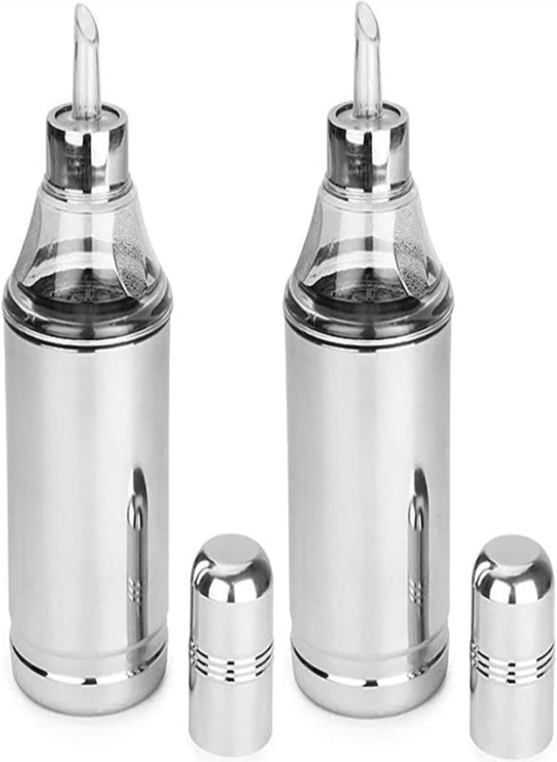 STEEPLE® Steel Oil Dispenser 1 litre | Oil Container | Oil Bottle | Storage Organizer | Pot | Cooking Oil Dispenser For Kitchen Set & Resturant 1000ml Pack Of 2