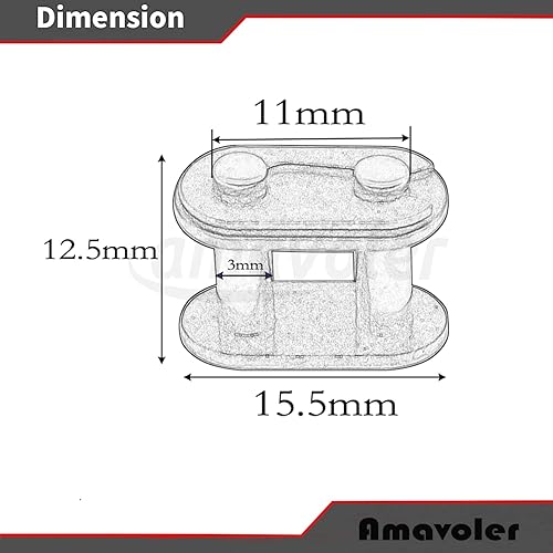 Miniatura 2 de Cadena de transmisión T8F de repuesto para 43 cc, 47 cc, 49 cc, 50 cc, 2 tiempos, Syx Moto Holeshot SSR SX50 Coolster Pit Dirt Bike (15 piezas).