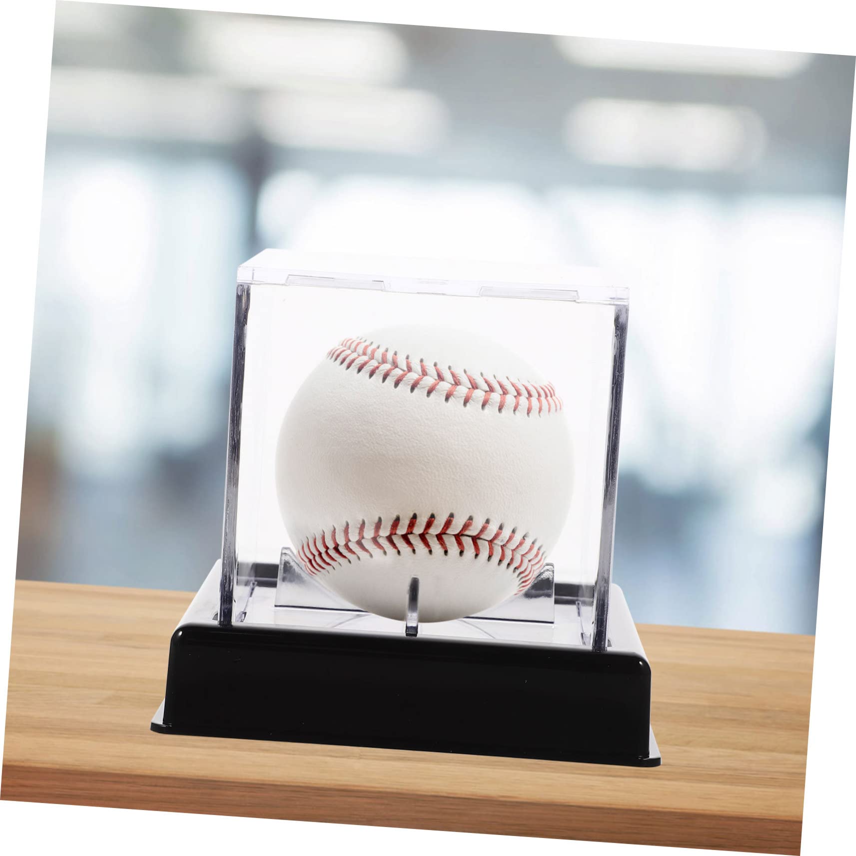 Vitrine Souvenir Sport Vitrine En Acrylique Pour Balle De Baseball – Support Bois, Transparent – Pour Collection, Décoration Pour Salon Ou Bibliothèque