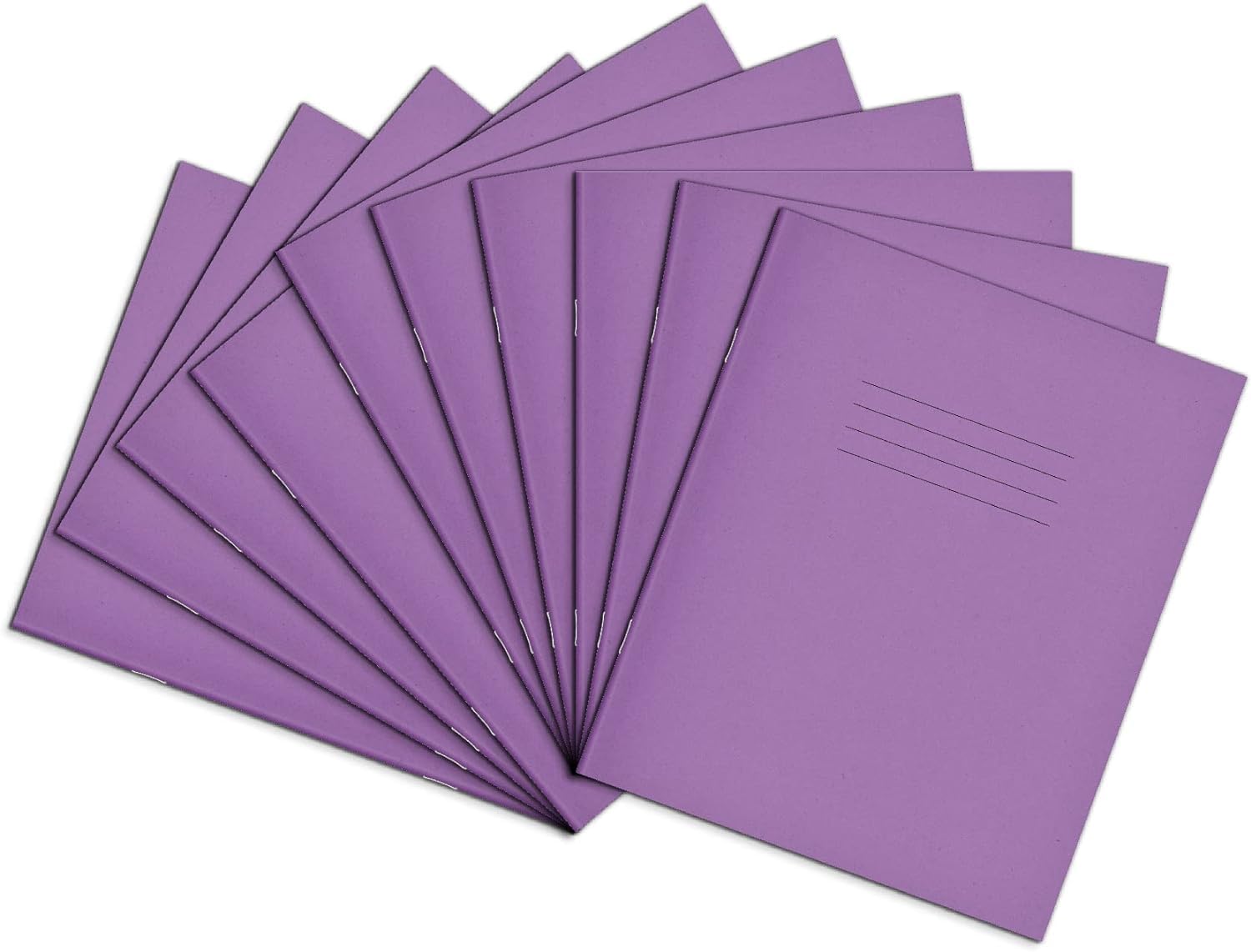 Rhino 8 x 6.5 Exercise Books, 48-Page / 8mm Lined with Margin Paper Notebook, 10-Pack, Writing Book, Office & School Stationery Supplies, Purple