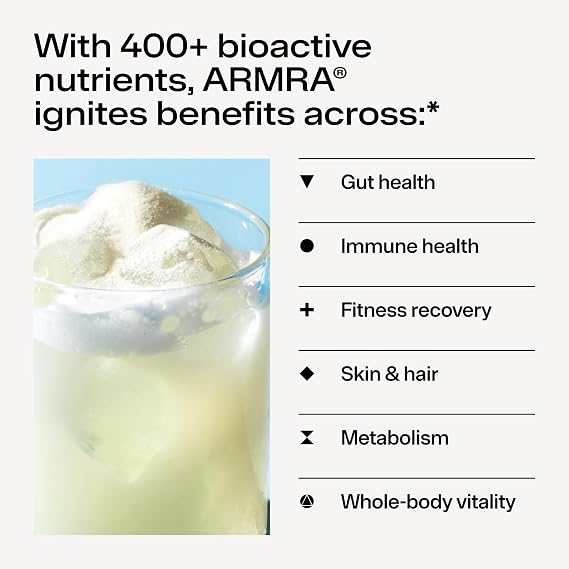 ARMRA Colostrum Powder | Unflavored | Gut Health & Bloating | Skin & Hair | Immunity | Keto, Gluten & Fat-Free | 30 Servings