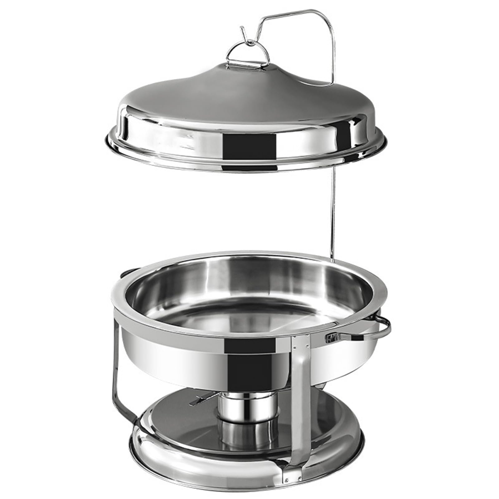 Réchaud à buffet chaud 9.0L en acier inoxydable argent avec couvercle suspendu