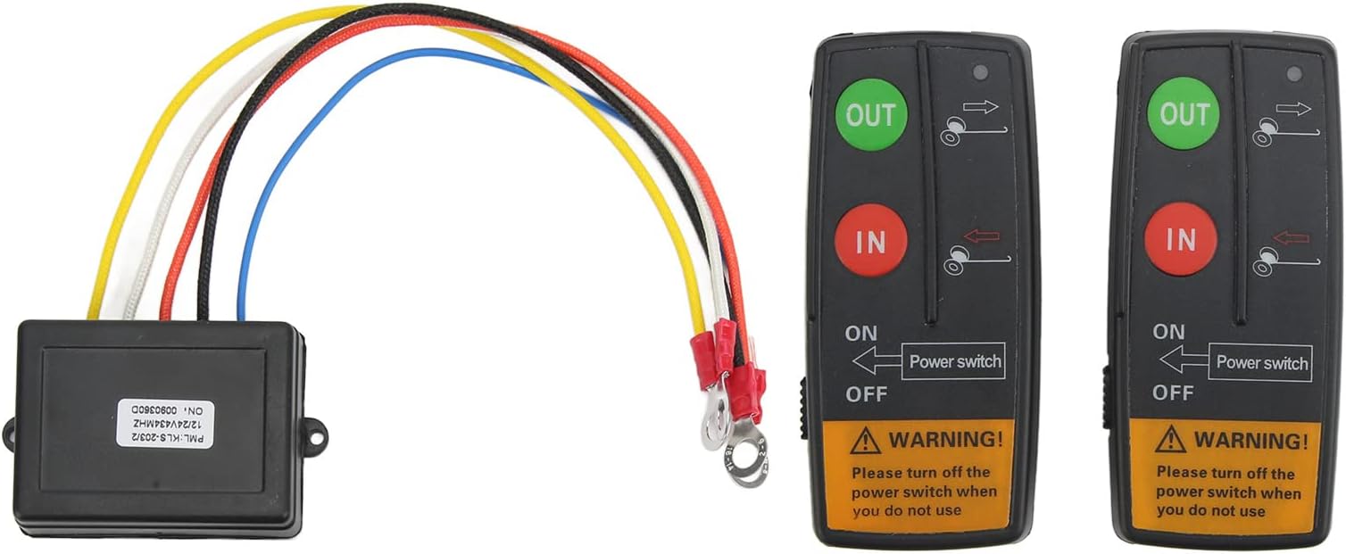 Wireless Winch Remote Control Kit Winch Remote Controller Wireless Winch Remote Control Kit 75ft Range 12V 24V High Sensitivity Universal for Car ATV Truck