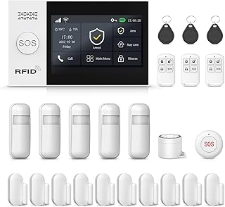 Sistemas de seguridad para el hogar, sistema de alarma inalámbrico con aplicación 4G SMS/Tuya Alertas instantáneas, detector de movimiento, sensores de alarma de puerta, control remoto, funciona