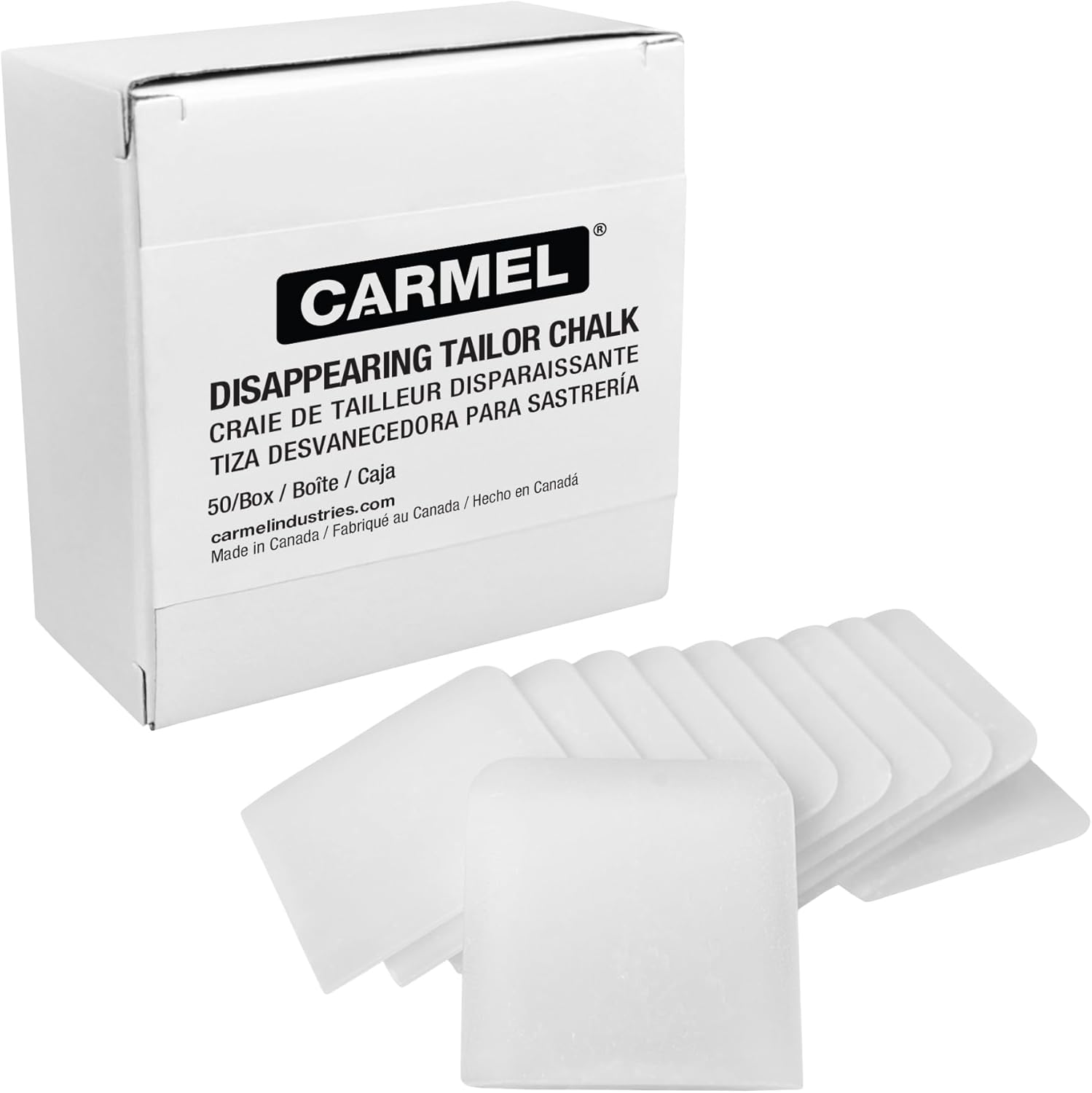 Carmel Disappearing Tailor Chalk, Box of 50, Vanishing Sublimating Tailor Crayon for Marking Fabric