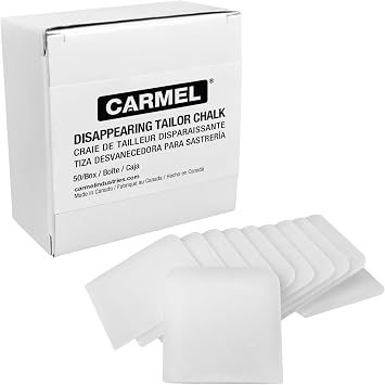 Carmel Disappearing Tailor Chalk, Box of 50, Vanishing Sublimating Tailor Crayon for Marking Fabric