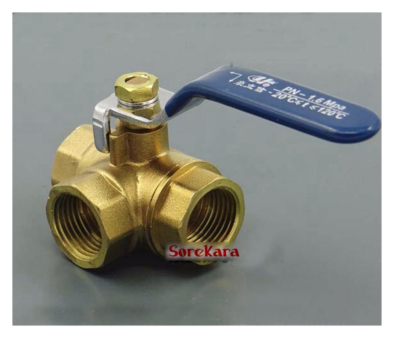 Vanne 1/2 BSP filetée laiton L-Port pour circuit chauffage et eau