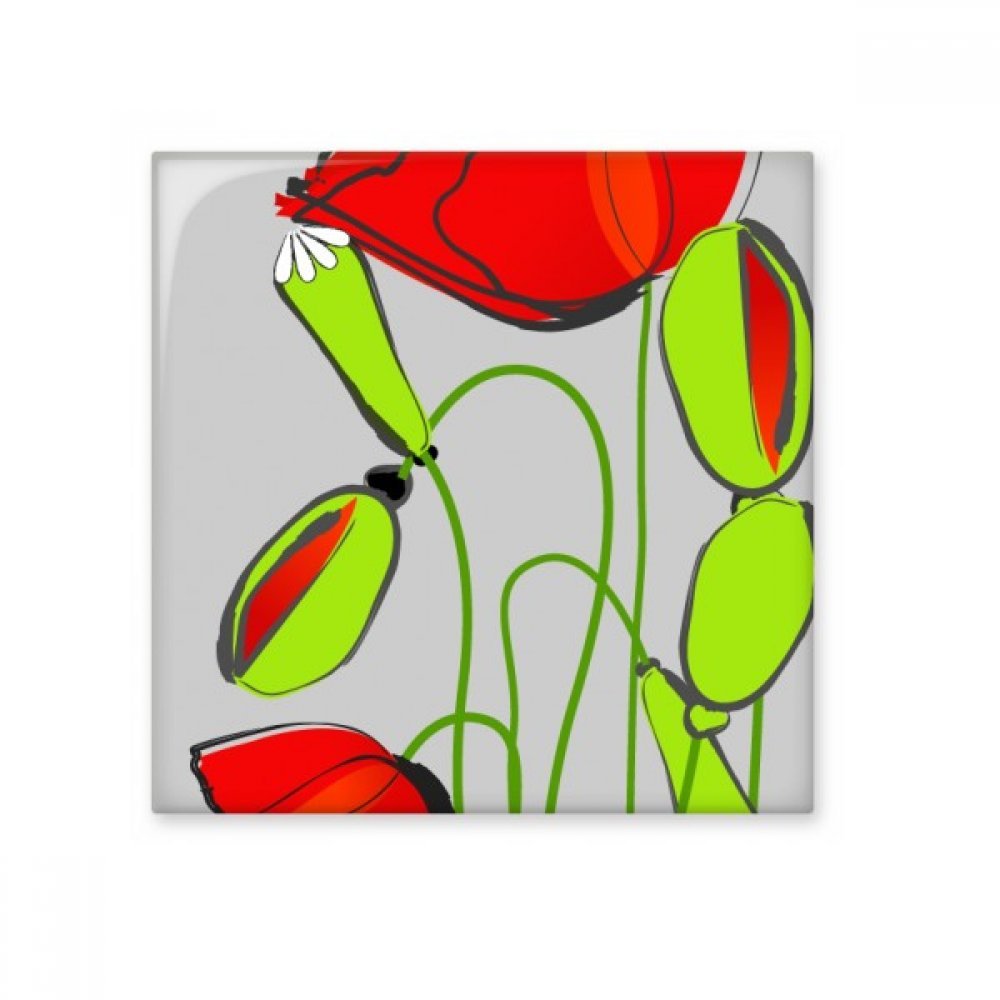 Carrelage céramique rouge et vert en format medium brillant pour crédence