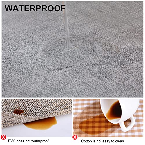 Homing Faux Leather Heat Resistant Placemats Set Of 6 – Waterproof Wipeable Dining Pu Place Mats For Indoor & Outdoor, Easy To Clean - Light Grey #TOP2