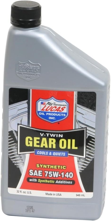 Lucas Oil 10791 Synthetic SAE 75W-140 V-Twin Gear Oil - 1 Quart