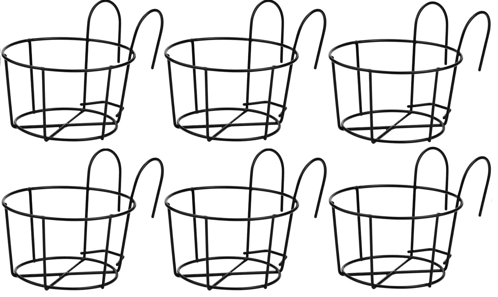 appeasy Hanging Flower Pot Holder, Balcony Plant Baskets, Round Hanging Railing Planters, Metal Pot Plant Basket, Black, 6 Piece (B0BPTMPBJD) Amazon Price History, Amazon Price Tracker
