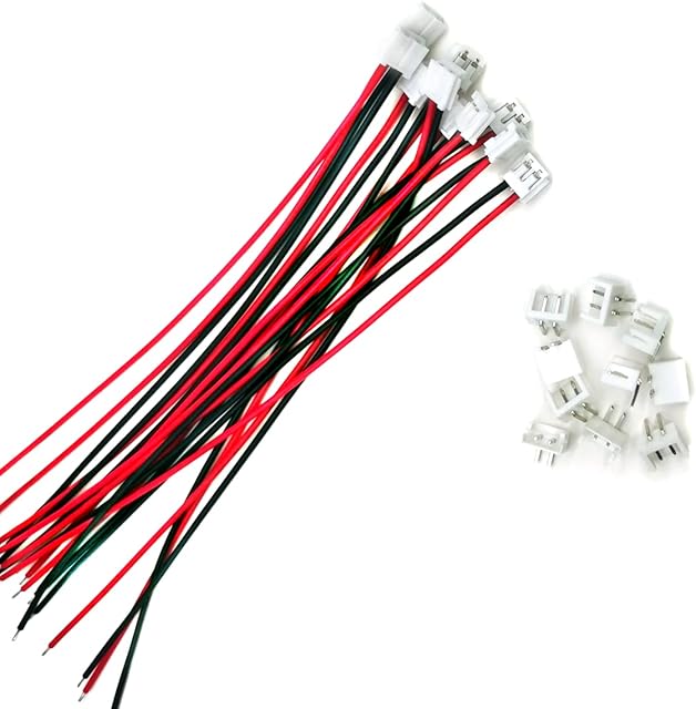 Babaobox 10 Pairs Mini Micro JST EH 2.5mm 2 Pin Connector Plug Male with 150mm Cable & Female Connector
