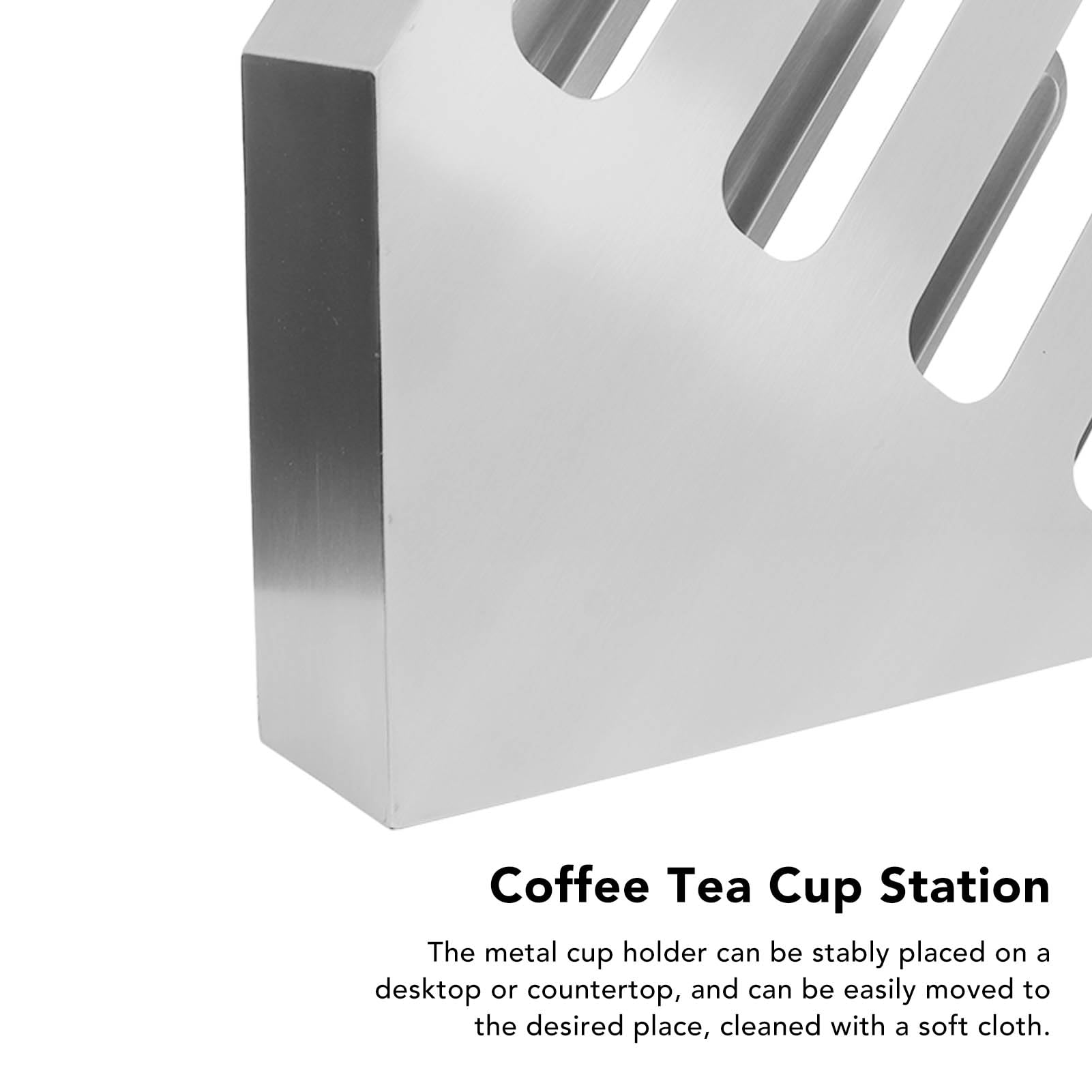 EBTOOLS Portabicchieri in acciaio inox a 4 scomparti per riporre comodamente tazze da caffè, tè e bevande
