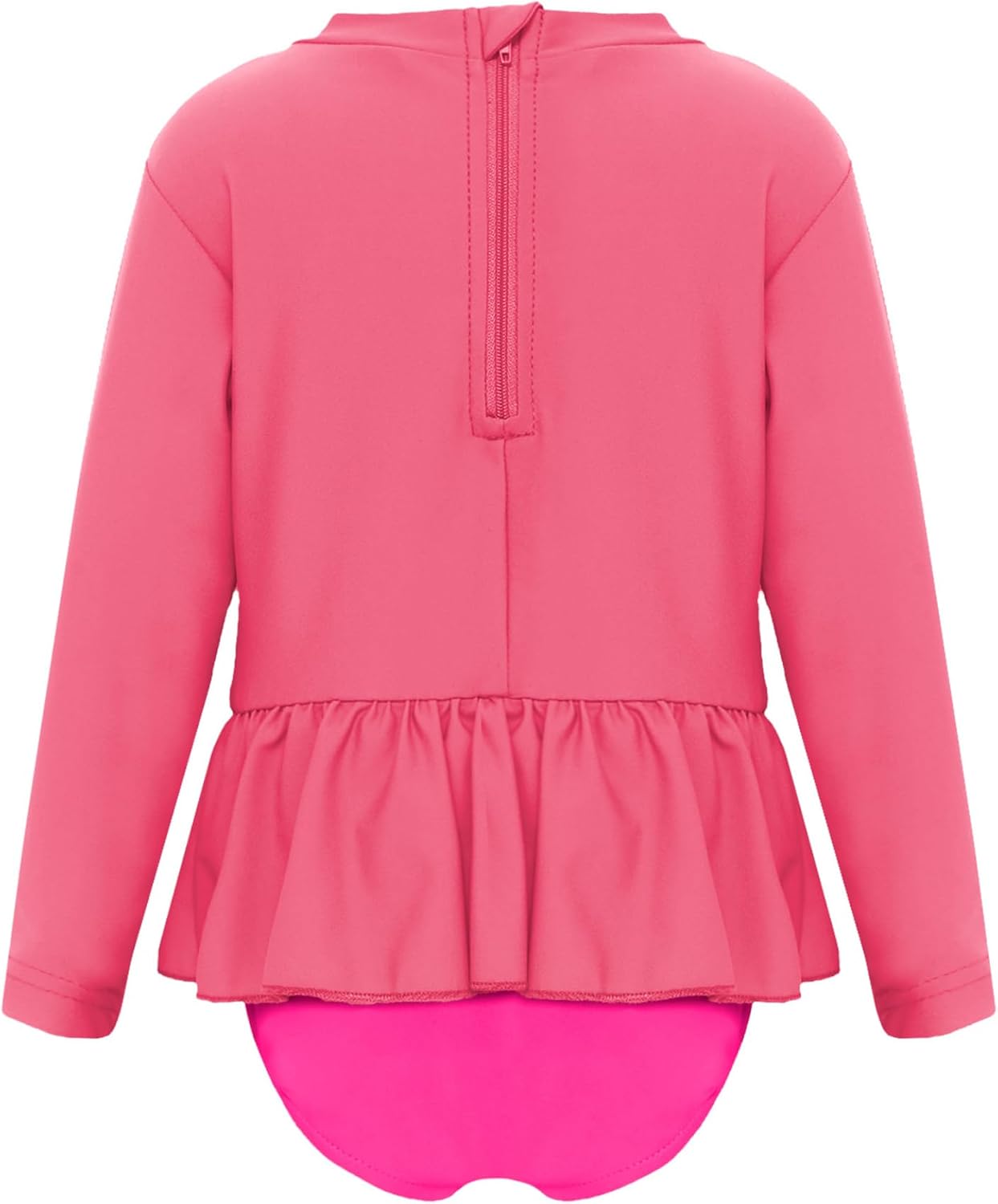 Baby Girls One Piece Swimsuit Kids Long Sleeve Ruffles Buttons Closure Summer Swimwear