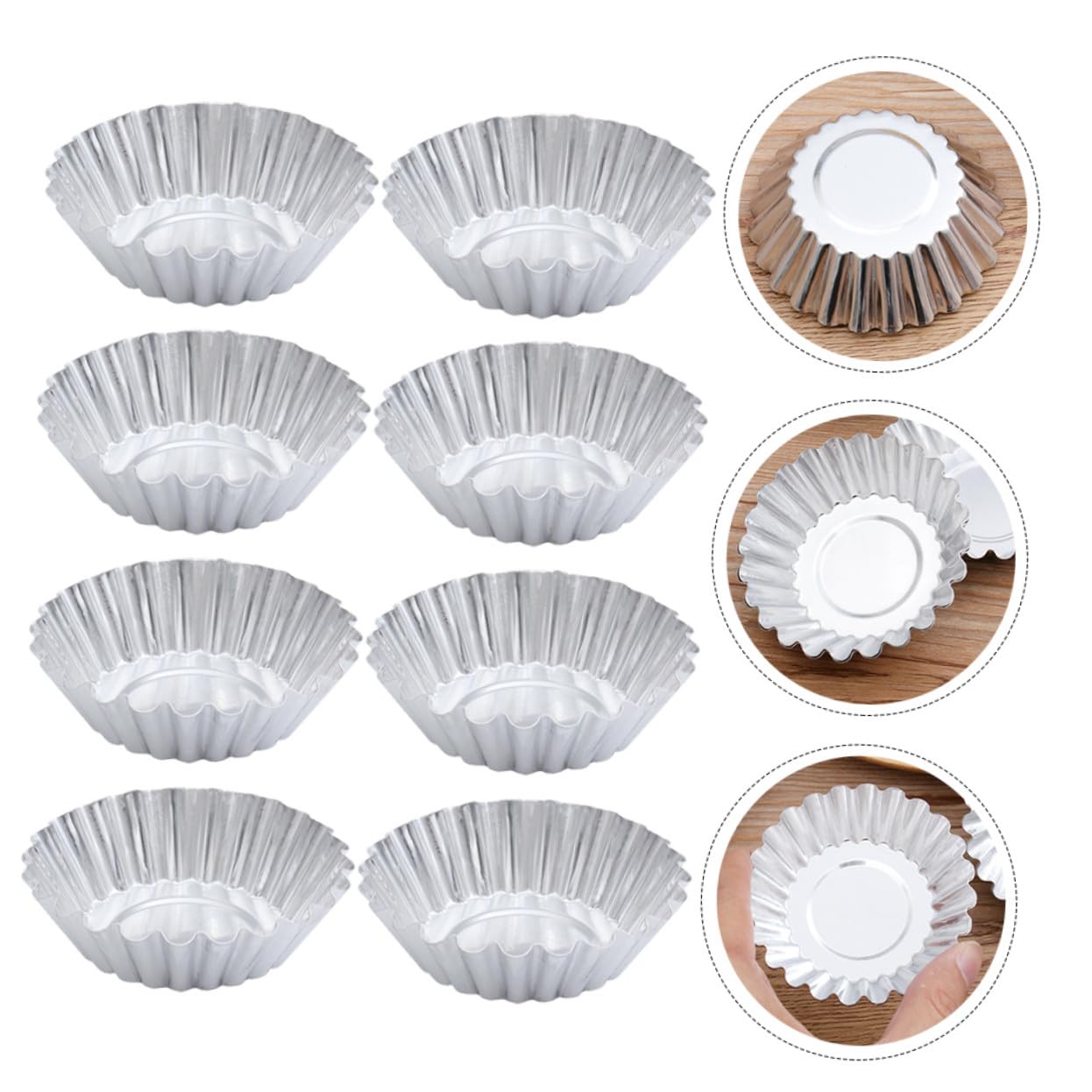 Gadpiparty 100pièces Moules à Cupcakes et Tartelettes Alliage Aluminium Caissettes de Cuisson pour Muffins et Gâteaux