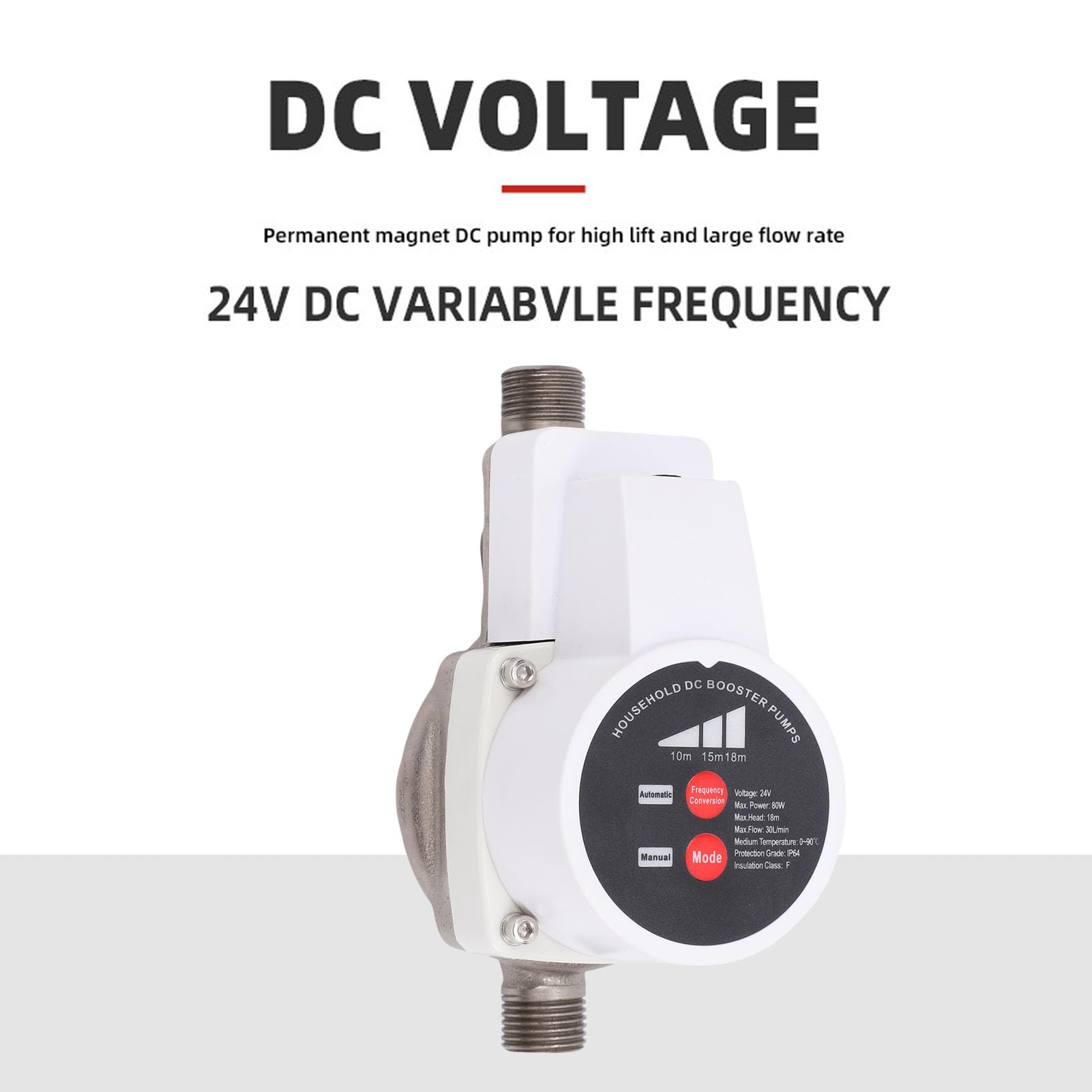 Pompa Booster Doccia, Compressore Acqua a Risparmio Energetico 475,5 GPH 80 W con Tubo Corrugato e 3 Ingranaggi, Adatto per Rubinetti, WC, Caldaie, Bagni Doccia, Cucine (Spina europea)