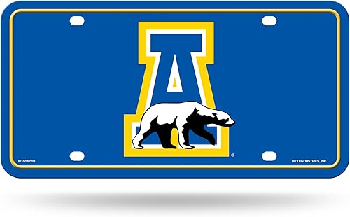 Miniatura 58 de NCAA etiqueta de metal para auto, negro