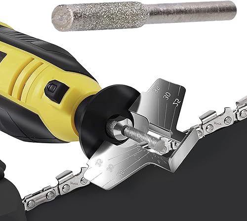 Miniatura 2 de Juego de 20 piezas de afilador de motosierra para motosierra para ruedas de 732 pulgadas y cadenas de sierra de cadena grandes (plateado)