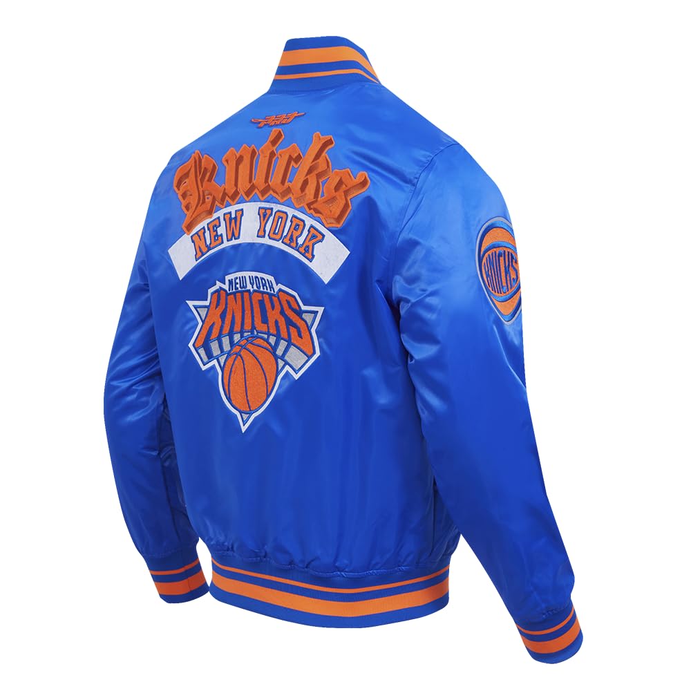 Pro Standard Mens NBA New York Knicks Best Of Satin Jacket Royal/Orange/Royal L