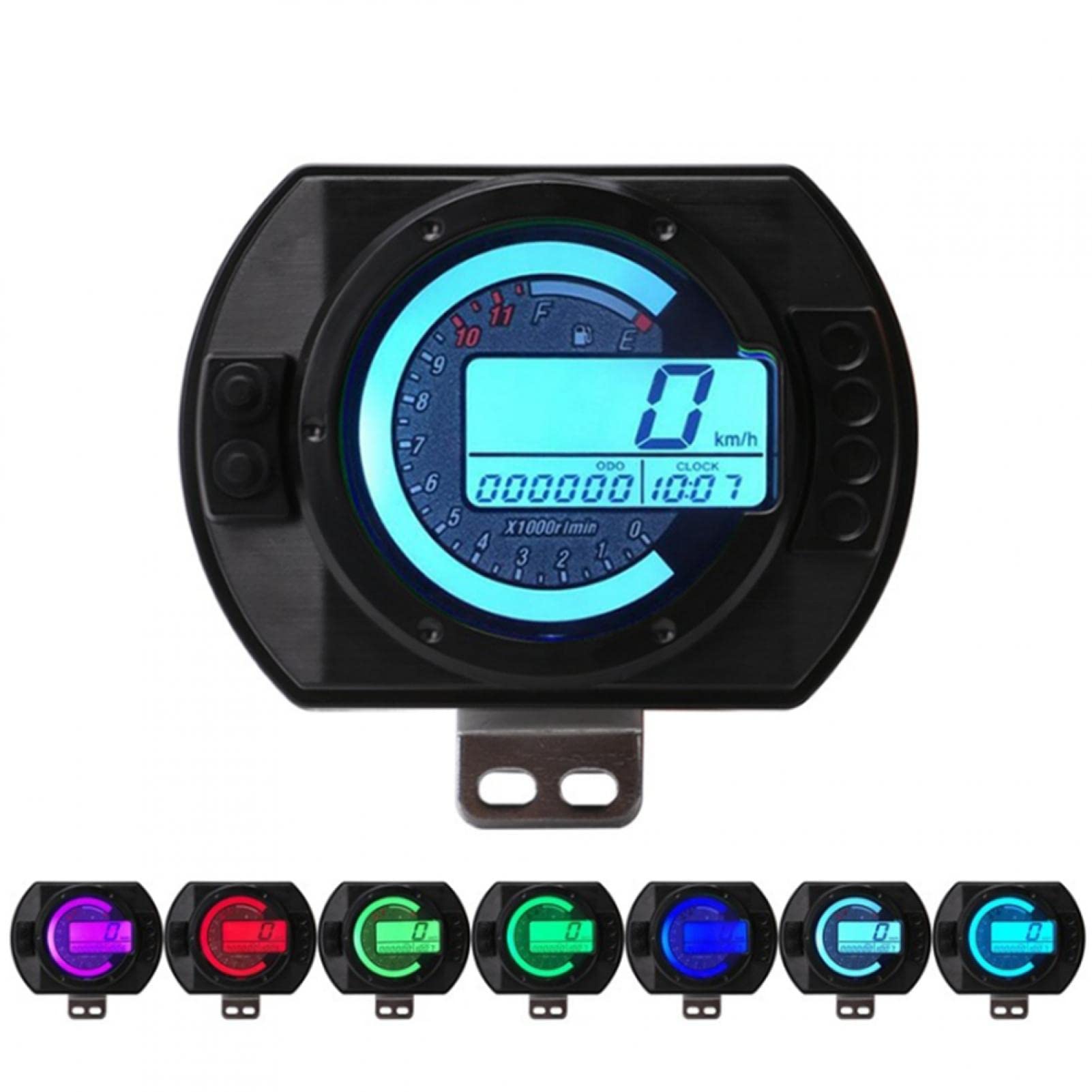 Tachimetro LCD, contachilometri digitale moto, 1 pezzo plastica nero DC12V 0-199 km/h (miglia) contachilometri contachilometri digitale universale LCD contagiri contachilometri moto refitting