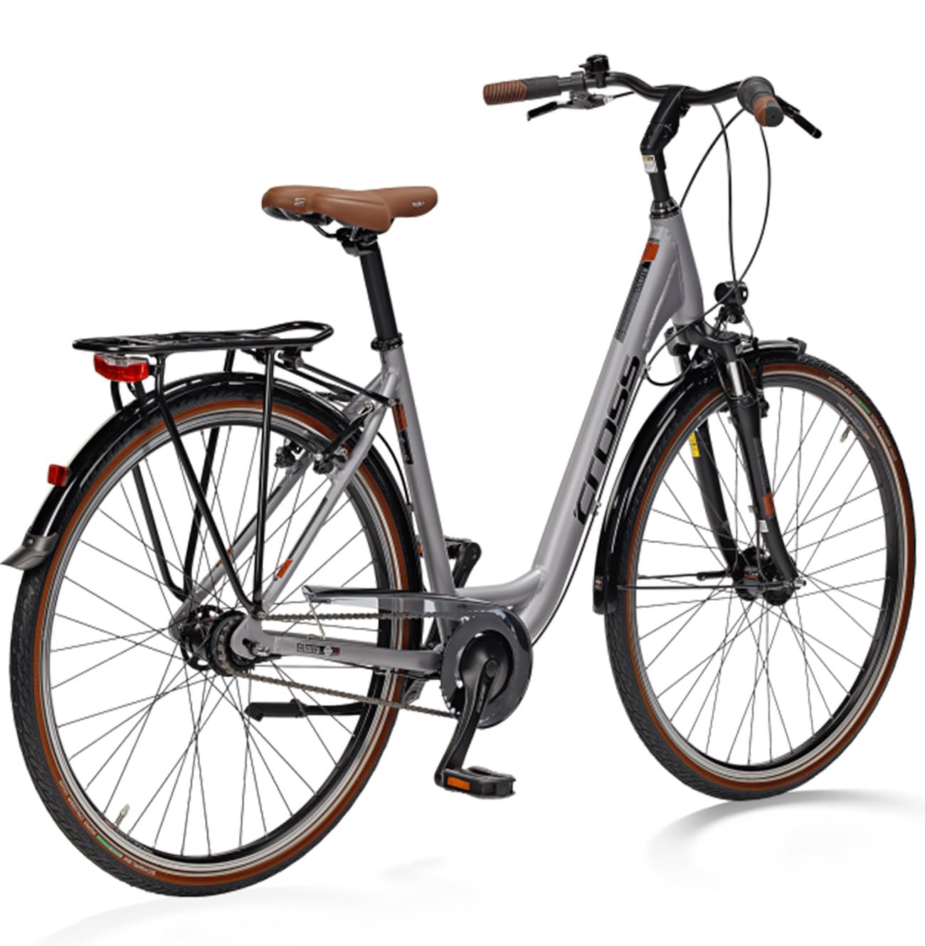 Airtracks Damen City Fahrrad 28 Zoll Citybike LS Wave Cross CITERRA Cityrad 7 x Gang Shimano Nexus Rücktrittbremse Nabendynamo - Grau Rahmenhöhen 45cm 50cm - Modell 2026