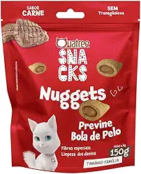 Snack Quatree Nuggets Para Gatos Bola de Pelo Sabor Carne 150g