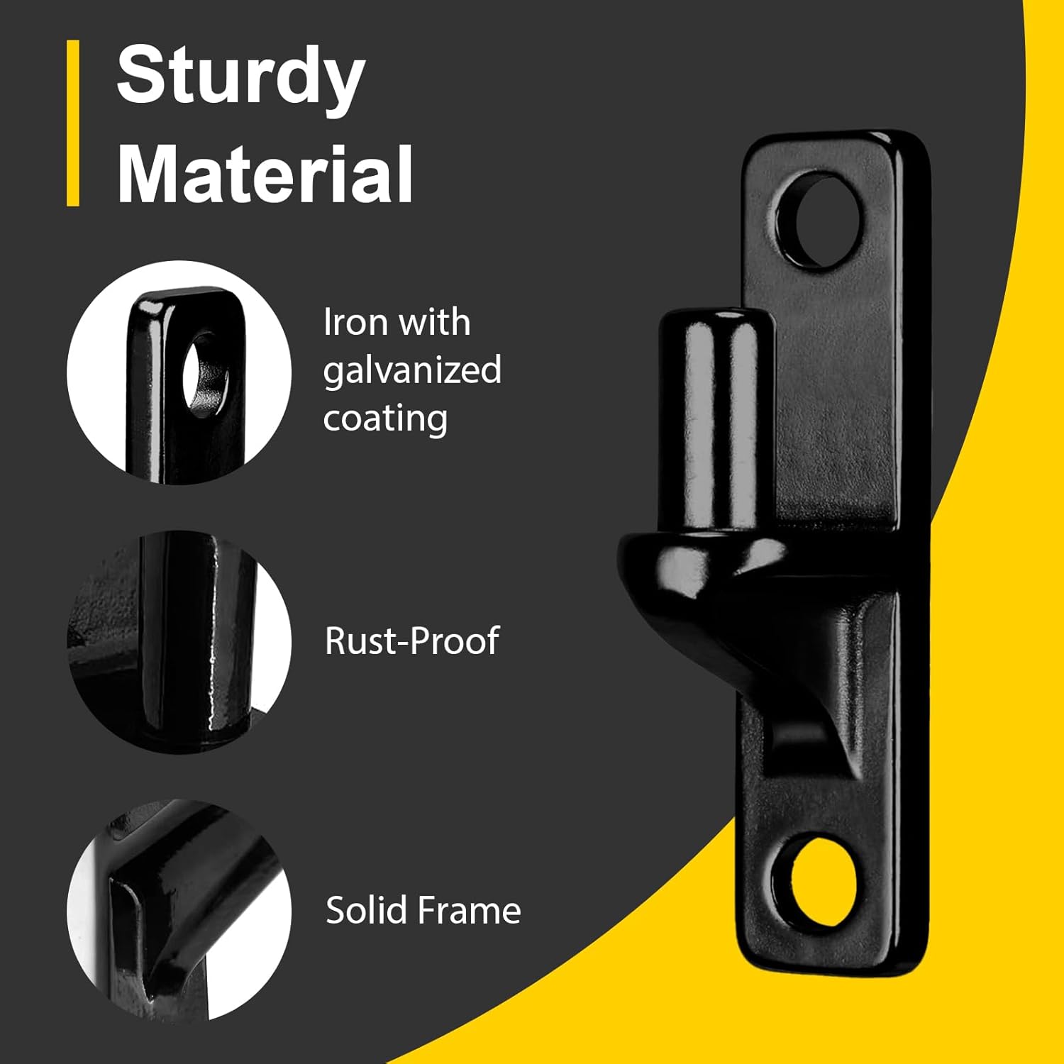Heavy Duty Wall Mount Gate Hinges (2 PCS) - 5/8" Hinge Pin, Ideal for Farm Gates & Chain Link Fences (Screws Not Included)