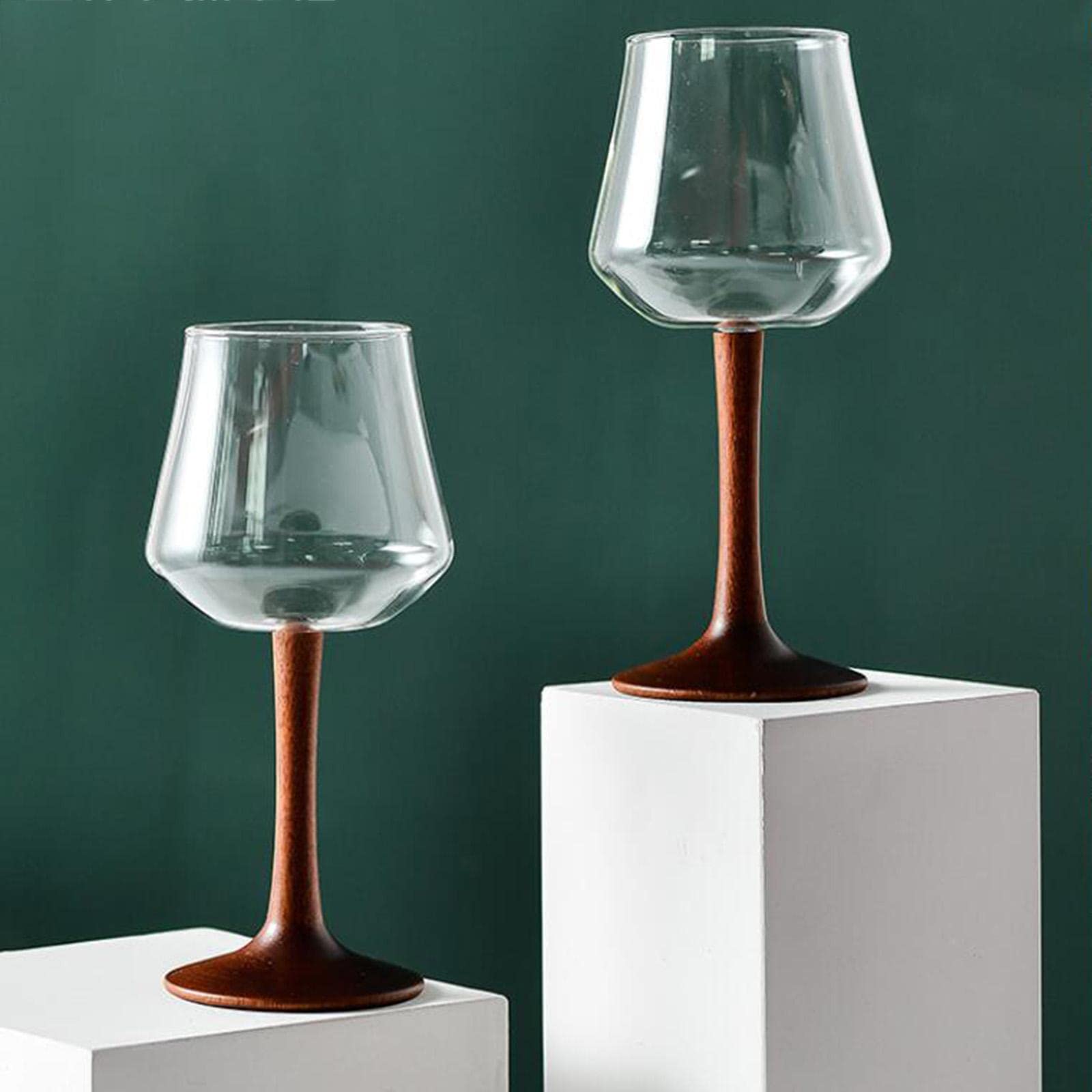 Juego de 3 copas de vino tinto sopladas a mano para fiesta aniversario degustación de vino, estilo 3