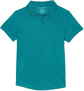 Uniforms Big Girl's Girls Fit Moisture Wicking Polo Shirt, Teal, XL
