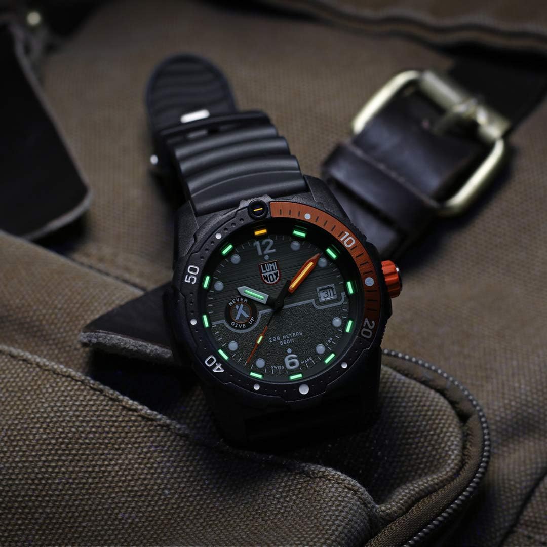 Luminox Bear Grylls Survival XB.3729 Mens Watch 42mm - Military Explorer Watch in Black Date Function 200 Water Resistant, Black, 42mm, Ribbon