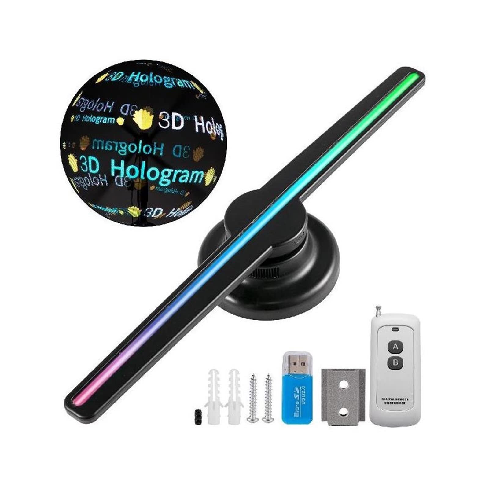 Wentylator z hologramem 3D 3D Hologram Wentylator Wyświetlacz Naścienny Wifi Led Znak Holograficzny Lampa Odtwarzacz Obrazowania Powietrza Hologram Wentylator Projektor
