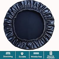 Vista 4 de HFCNMY Fundas para Taburete, 4 Piezas Fundas Impermeables Elásticas de PU para Taburete de Bar Redondo, Protección de Asientos para Silla de 12-17