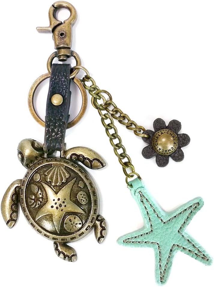 Chala Purse Bag Charm Clip On Key Ring SEA TURTLE Starfish Stocking