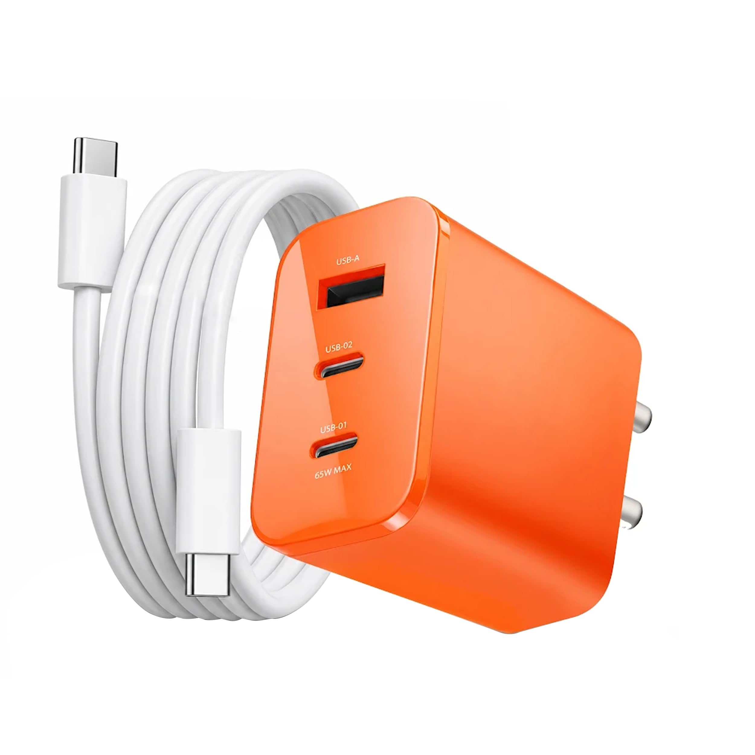 KARWAN 65W GaN Charger with Cable Multi Port Adapter Compatible with Laptops (Dell,HP,ASUS,Samsung) MacBook,iPhone, Android Smartphone & More, Compact Fast Charger with Gan,QC 3.0 & PD-3.1 Technology-image-8