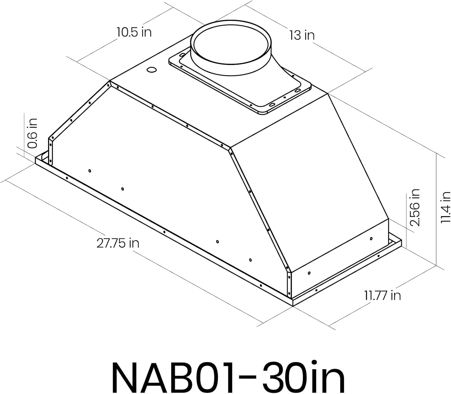 Range Hood Insert 30, AROAN Built-in Range Hood with Ducted/Ductless Convertible, Stainless Steel Vent Hood for Kitchen with 900 CFM, 4 Speed Soft Touch Switch, Aluminum Filters, Carbon Filter(B0130A)