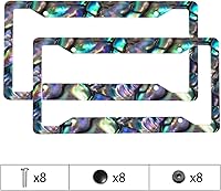 Vista 2 de Abalone License Plate Frame 2 Pack Accessories Cars Decor 12.3 X 6.3 Inches for Men Women