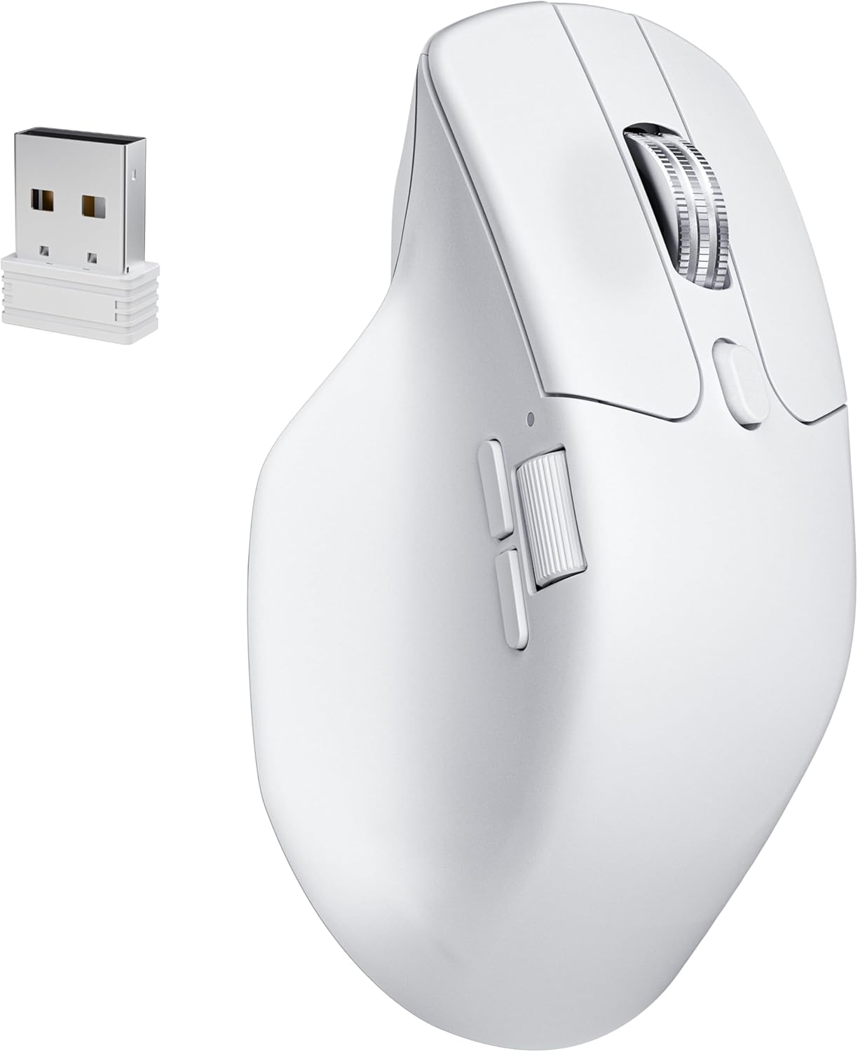Keychron M6 8K Wireless Gaming Mouse, 2.4G/Bluetooth/Wired, PixArt 3950 Sensor, 8000Hz Polling, Silent Clicks, 5 On-Board Memory Profiles for Plug & Play, Programmable for Mac/Win/Linux – White