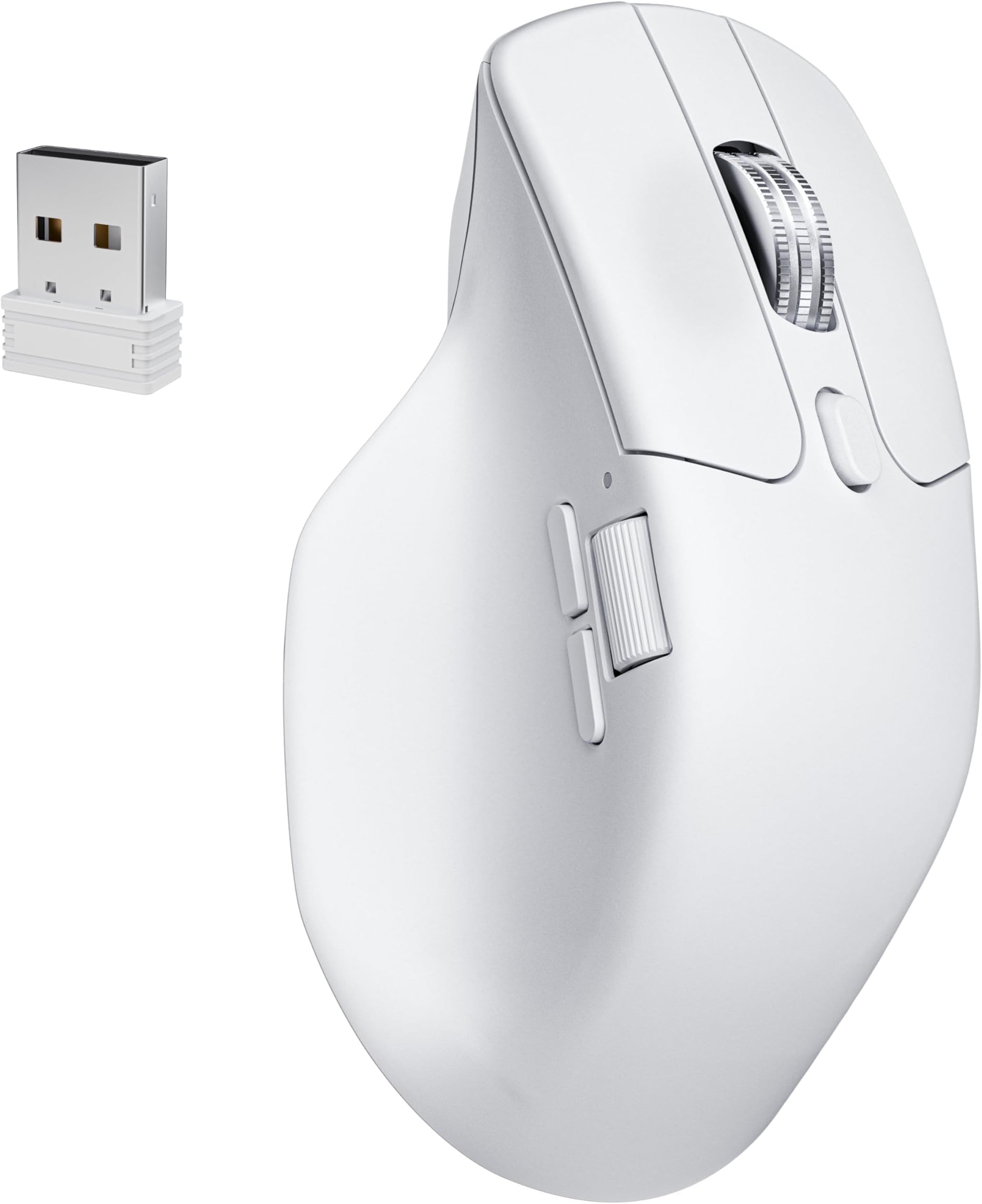 Keychron M6 8K Wireless Gaming Mouse, 2.4G/Bluetooth/Wired, PixArt 3950 Sensor, 8000Hz Polling, Silent Clicks, 5 On-Board Memory Profiles for Plug & Play, Programmable for Mac/Win/Linux – White
