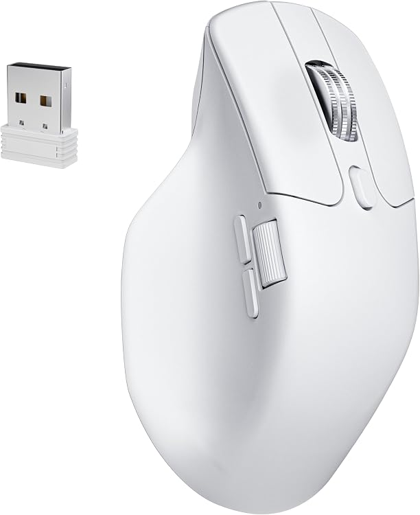 Keychron M6 8K Wireless Gaming Mouse, PixArt 3950, 30K DPI, Silent Clicks, Tri-Mode, Ergonomic White