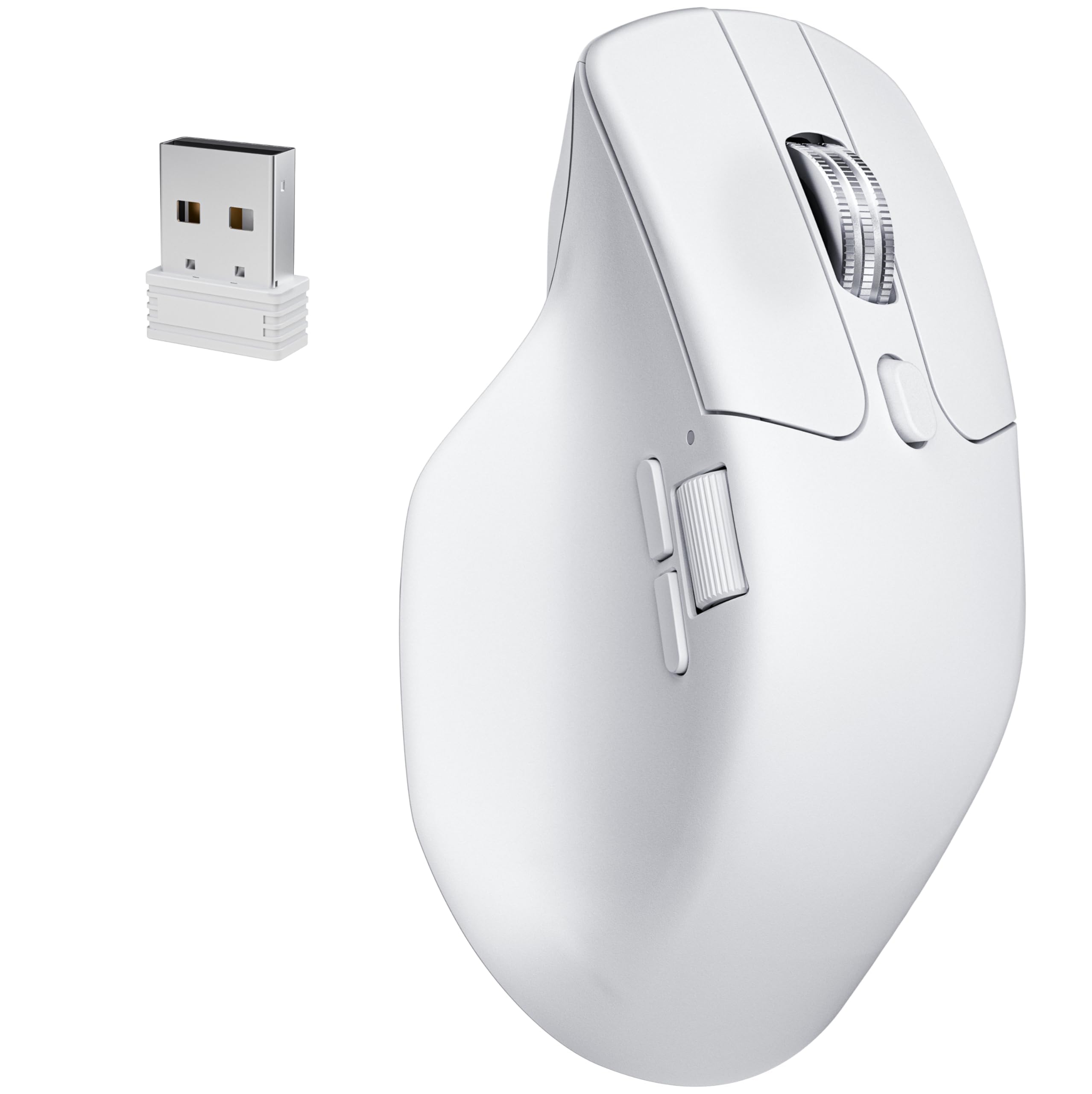 Keychron M6 8000Hz Souris sans fil Bluetooth 2,​4 GHz/​connexion filaire, corps léger, capteur PixArt 3950 programmable pour Windows Mac Linux – Blanc