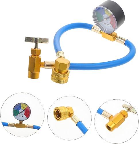 Miniatura 6 de BESPORTBLE 1pc R134A manguera de carga refrigerante de aire acondicionado con indicador para coche, 12 rosca para Estados Unidos y Europa