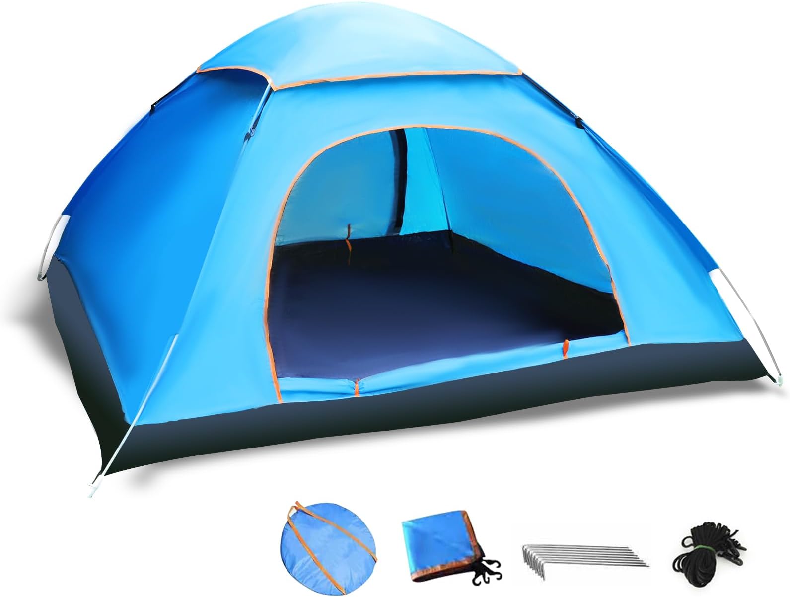Beauenty Camping 2-3 Man Person Dome Tent Easy Set Up Lightweight Waterproof Tents With Removable Outer