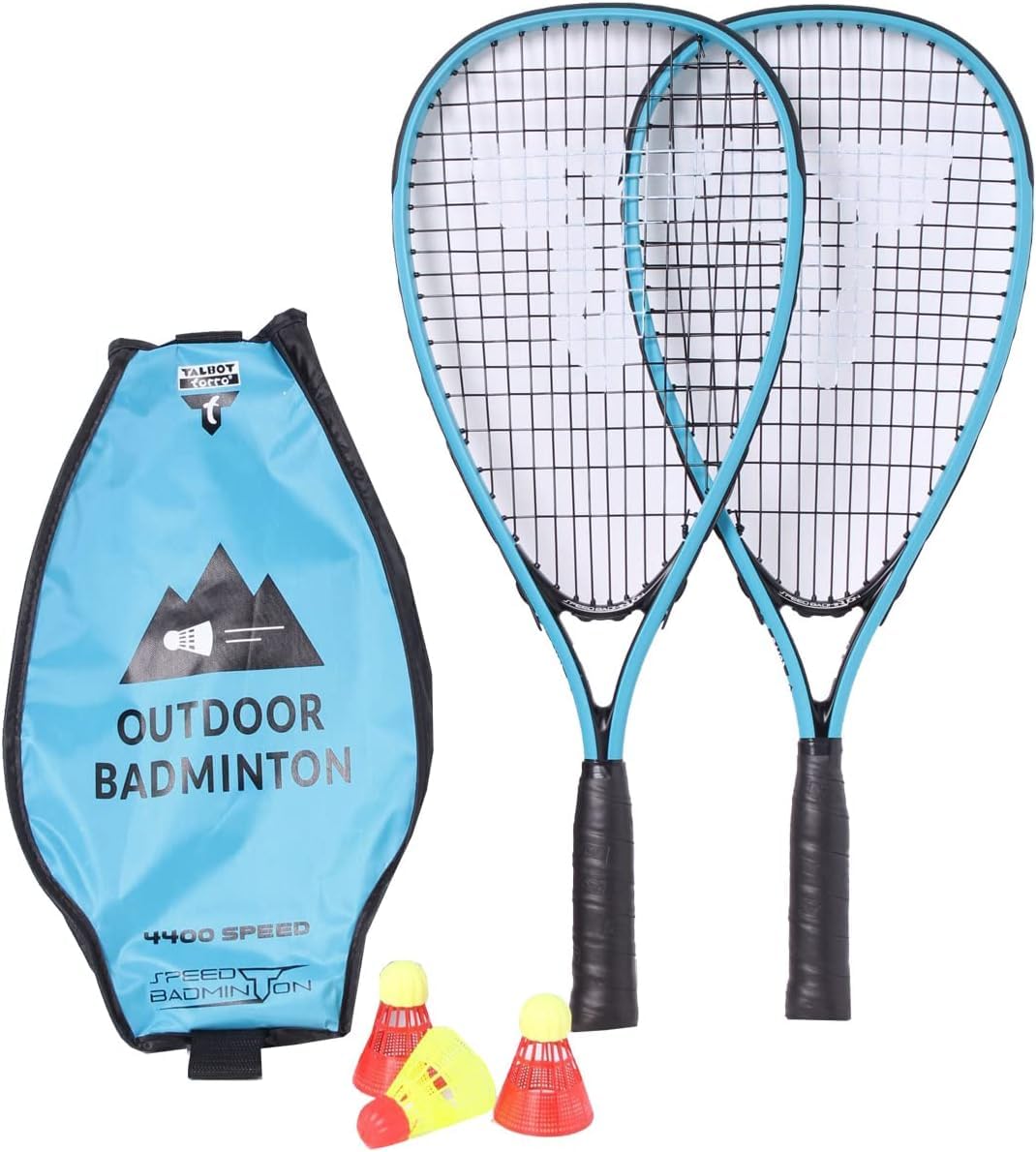 ［タルボットトロ］アウトドア バドミントン スピードバドミントン 風の吹く外でできる ラケット2本 シャトル3個 持ち運び専用ケース付き【国内正規品】